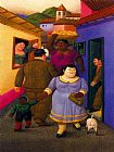 Fernando Botero Canvas Paintings - La calle